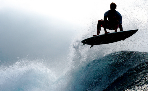 Ocean Wave Surfing Aerial Photography