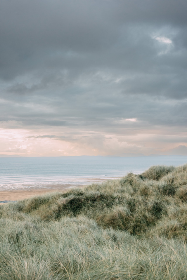 Coastal Beach Dunes Cloudy Sky Horizon