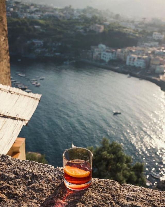 Coastal Cityscape Ocean View Boat Drink