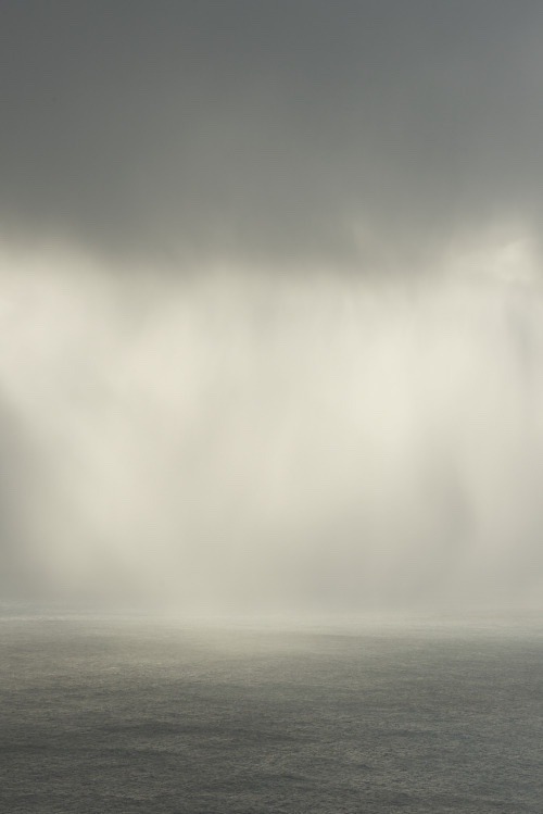 Coastal Landscape Gray Sky Ocean Fog