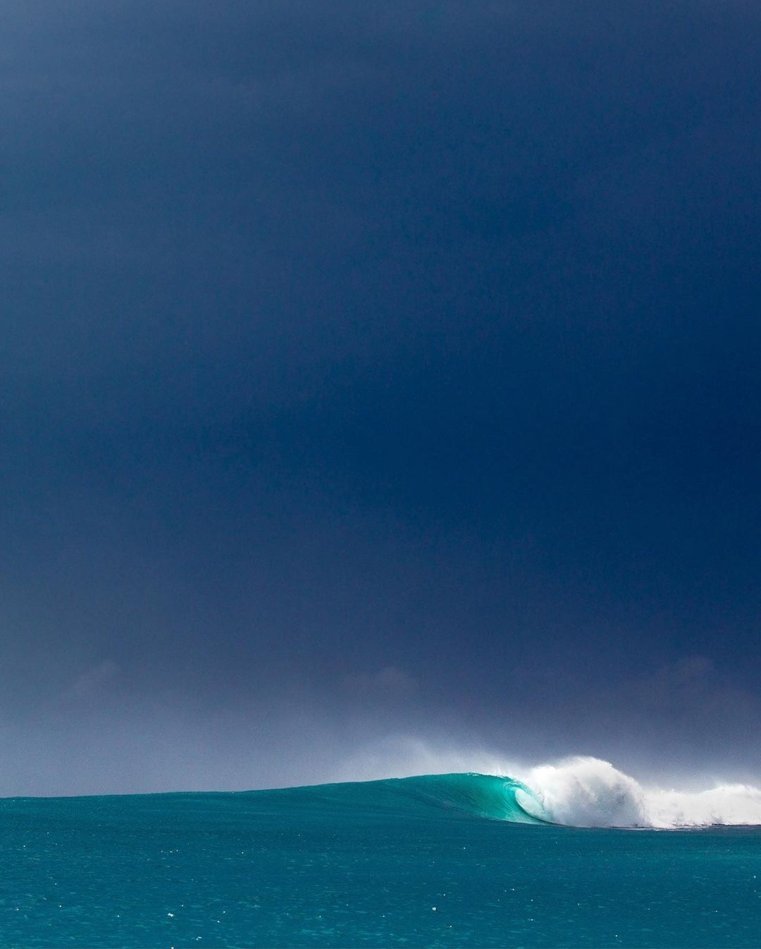Surfer Riding Turquoise Wave Seascape