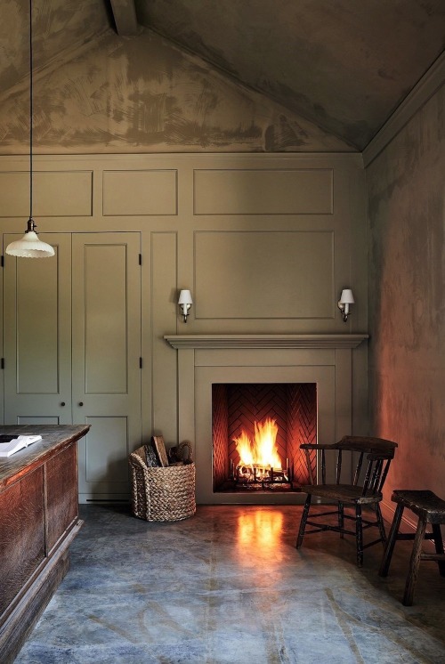 Rustic Cabin Interior Fireplace Photography