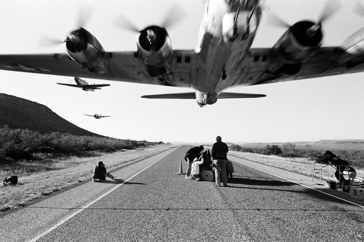 Aerial View Of Emergency Aircraft Landing On Isolated Road