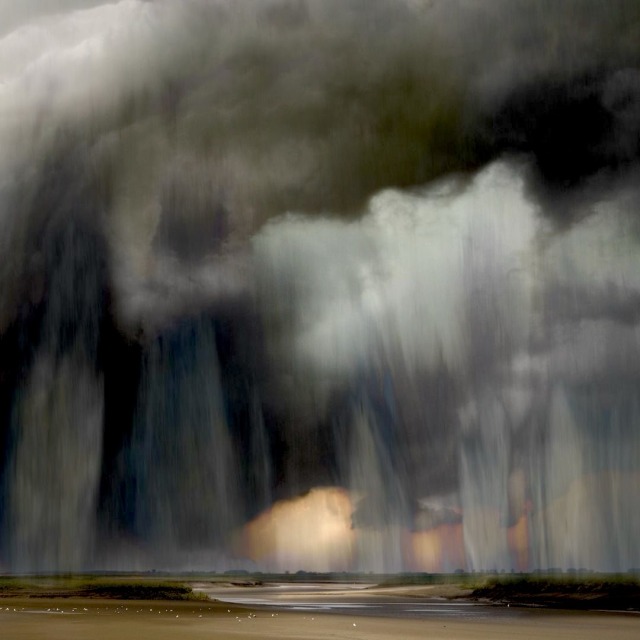 Dark Stormy Clouds Rain Overcast Sky Landscape