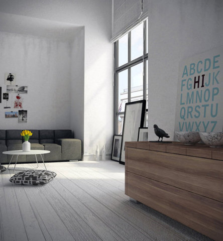 Minimalist Industrial Apartment Interiors
