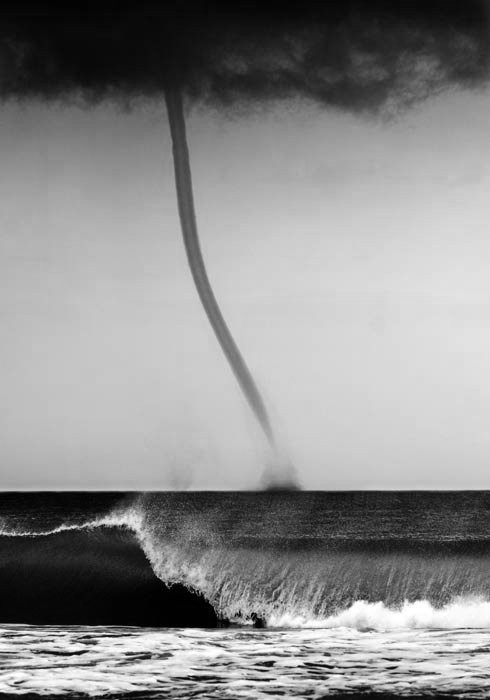 Dramatic Waterspout Ocean Aerial Photograph