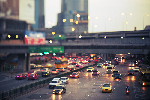 City Traffic Cityscape Rainy Night Photography