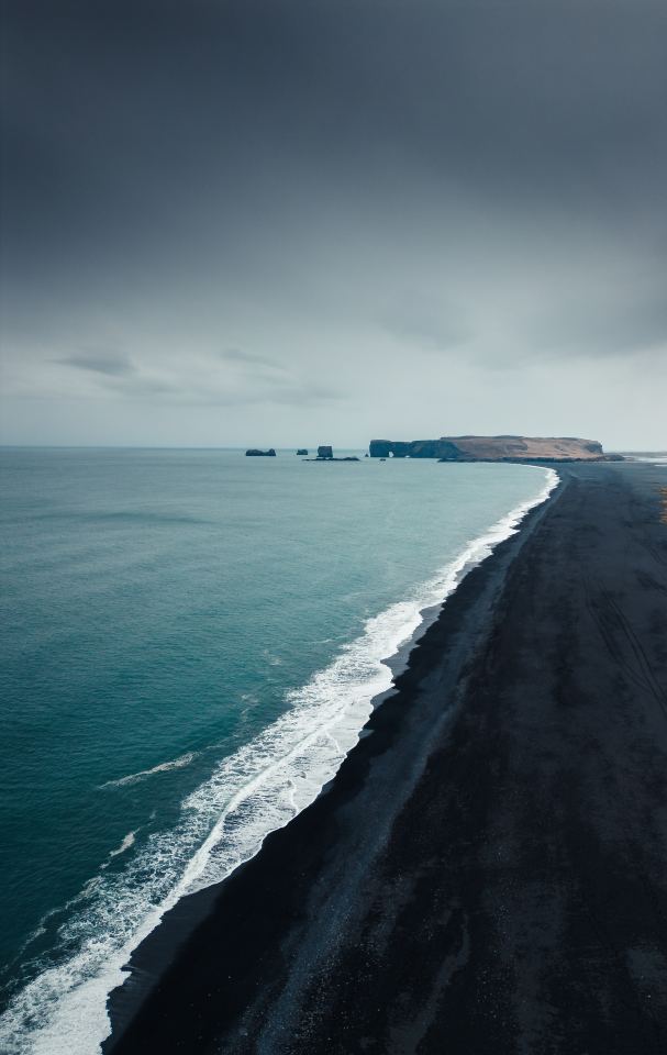 Dramatic Basalt Sea Stacks Iceland Landscape