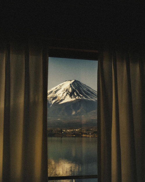 Mountain Vista Through Cabin Window Landscape