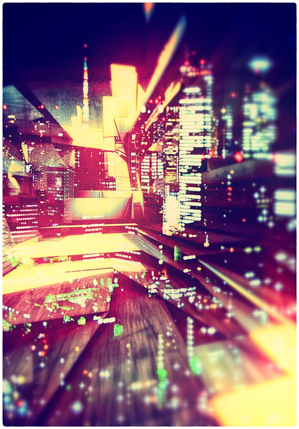 Neon Cityscape Nightscape Aerial Photography