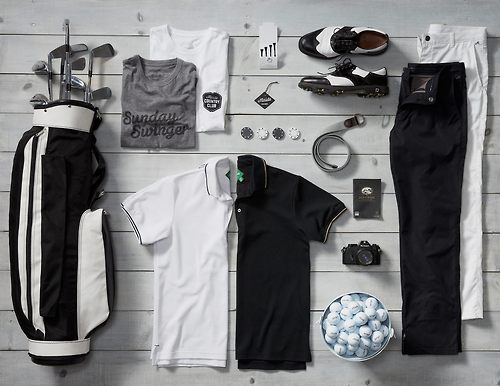 Golf Gear And Accessories Flat Lay