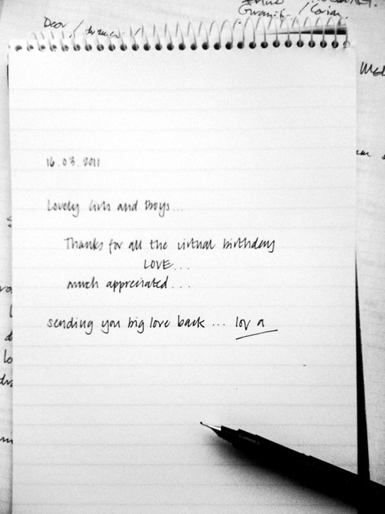 Handwritten Birthday Note Desk Still Life