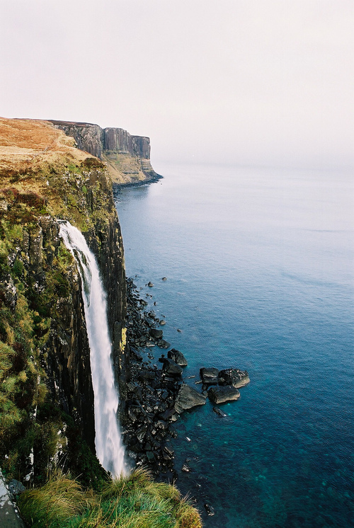 Dramatic Coastal Cliffs And Waterfalls Of Isle Of Skye