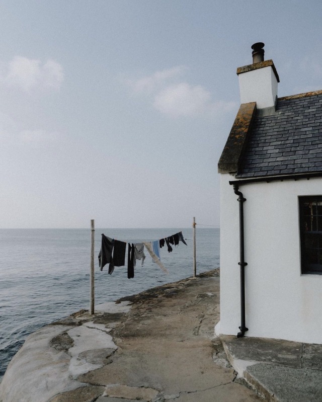 Coastal Laundry Hanging Clothesline Landscape