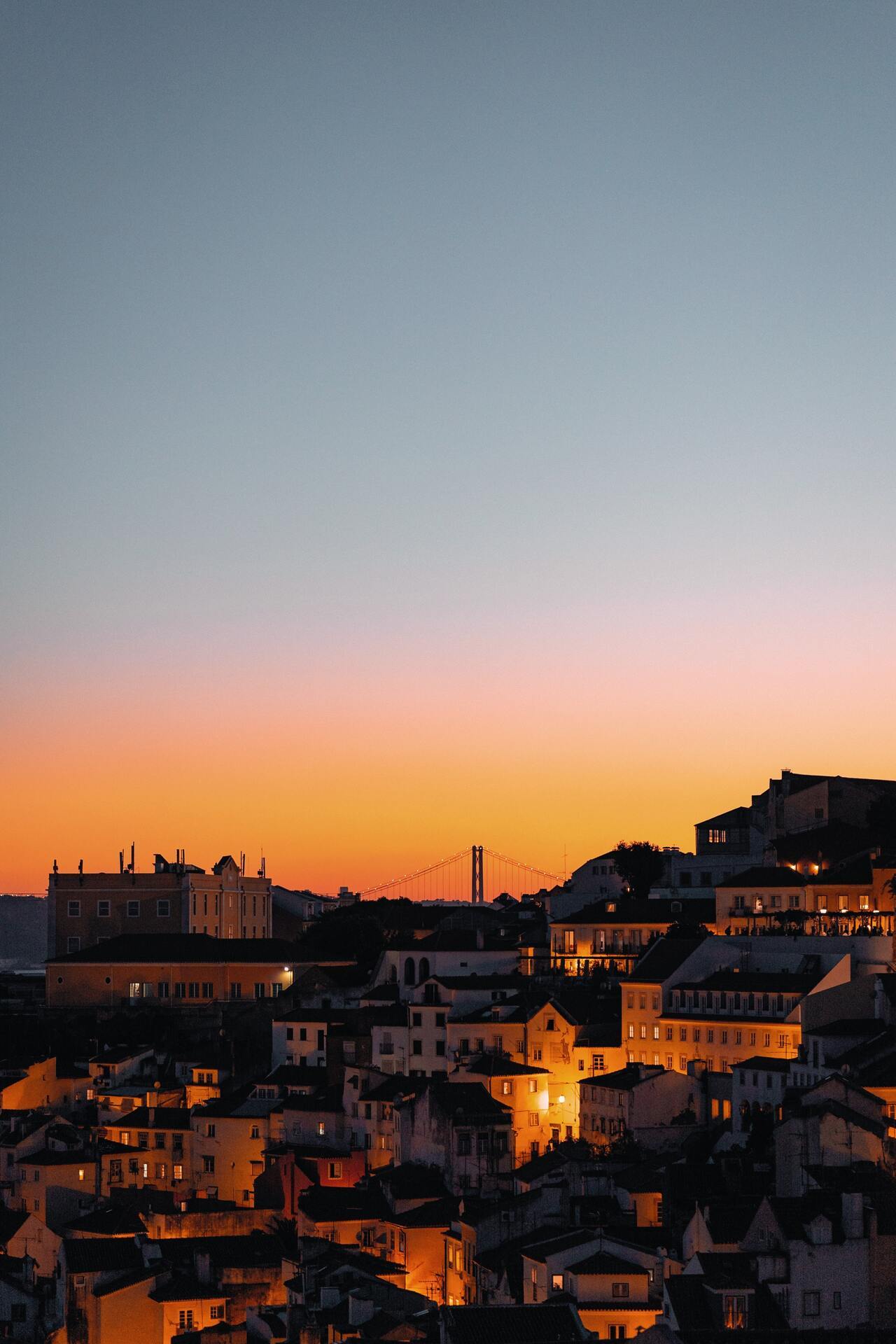 Lisbon Hillside District Sunset Landscape