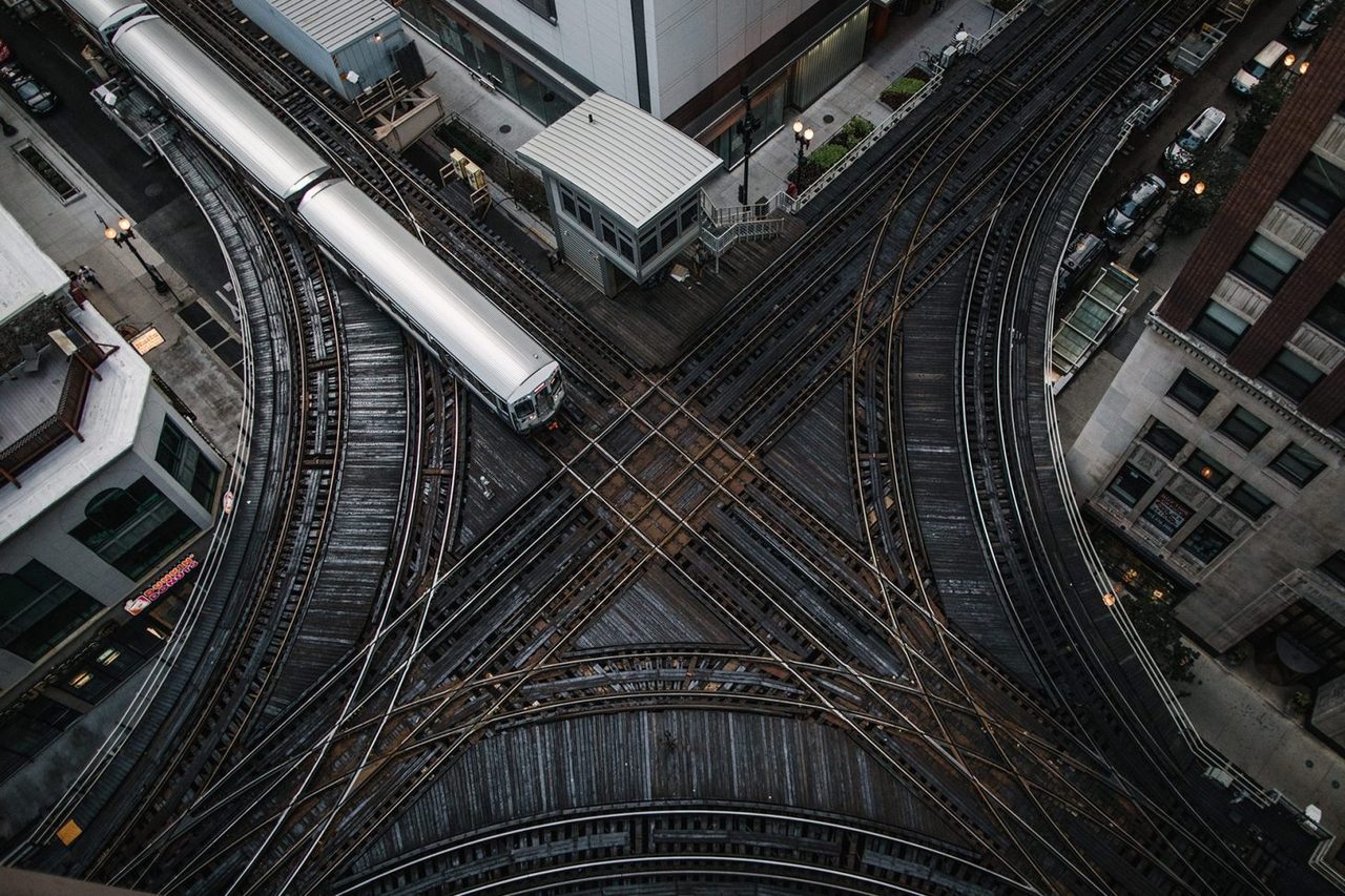 Aerial View Of Chicago Rail Yard