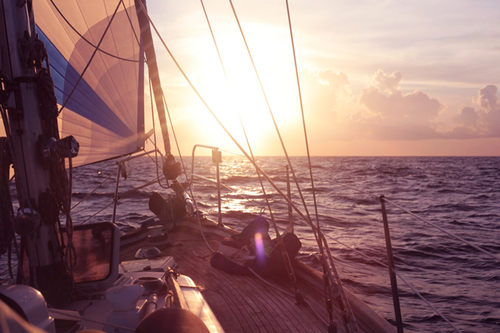 Sunset Sailing Boat Seascape Photography