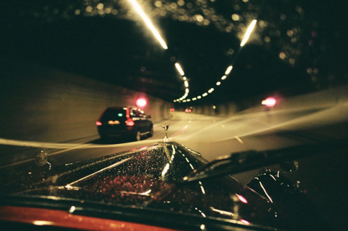 Nighttime Rainy Driving Landscape Photography