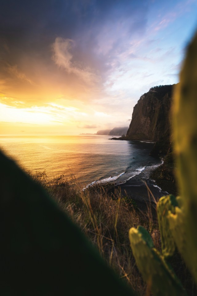 Ocean Cliff Sunset Dramatic Sky