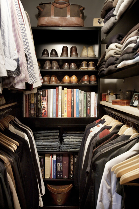 Organized Walk-in Closet Storage Photography