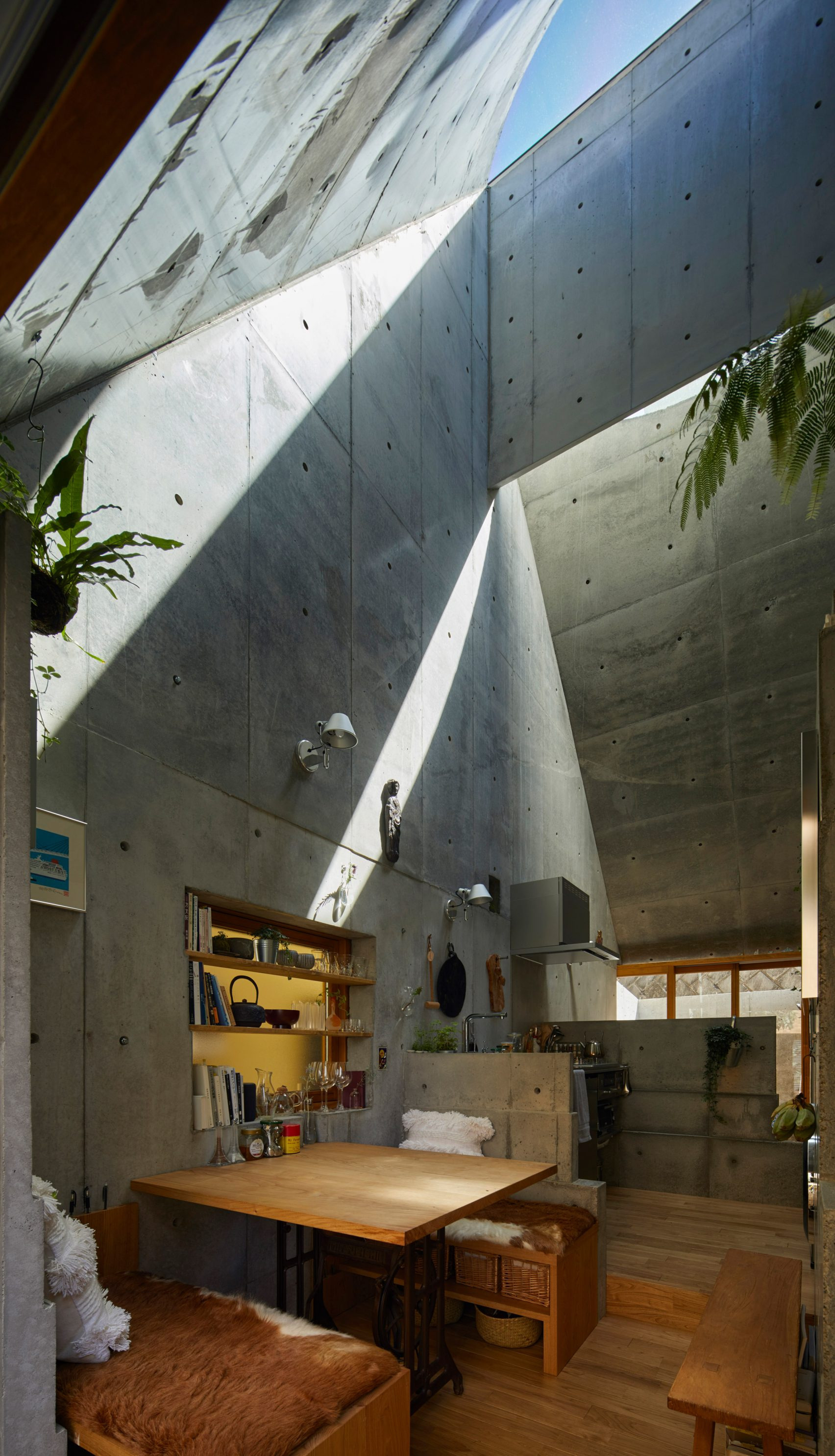 Geometric Concrete Home Amid Nature Landscape