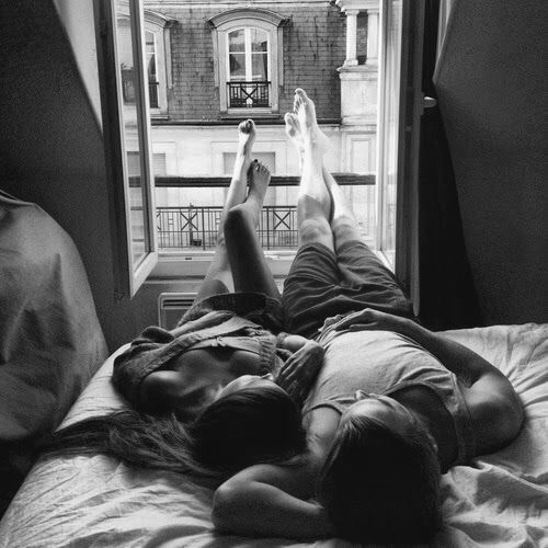 Friends Sleeping Apartment Black And White