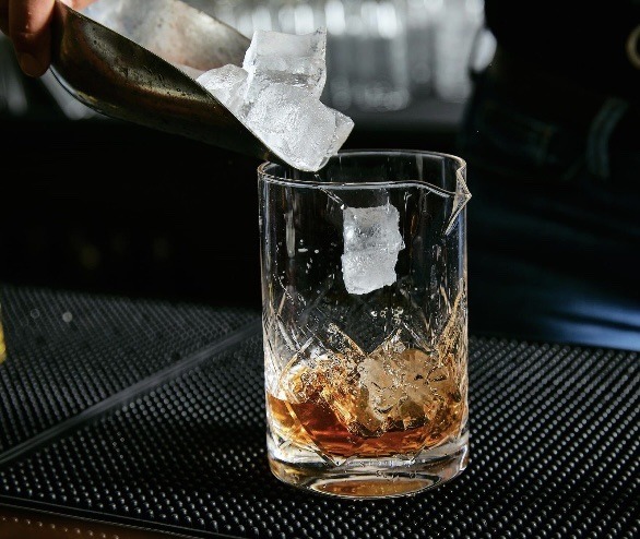 Cozy Cabin Lounge Fireplace Whiskey Still Life