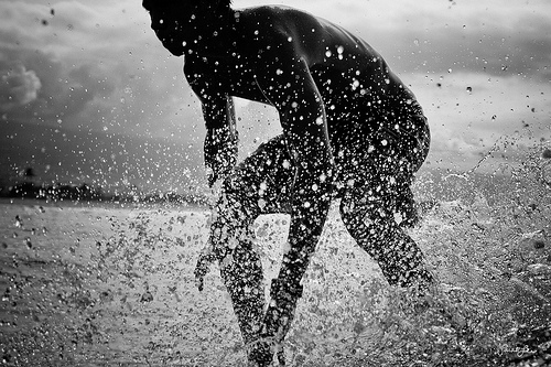 Rainy Pathway Monochrome Landscape