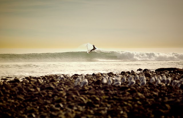 Sunset Surfer Silhouette Landscape