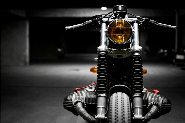 Vintage Motorcycle Night Street Photography