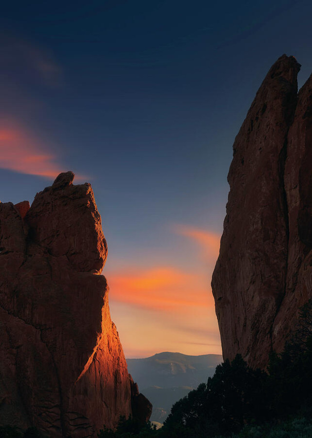 Rocky Mountain Peak Sunset Clouds Sky