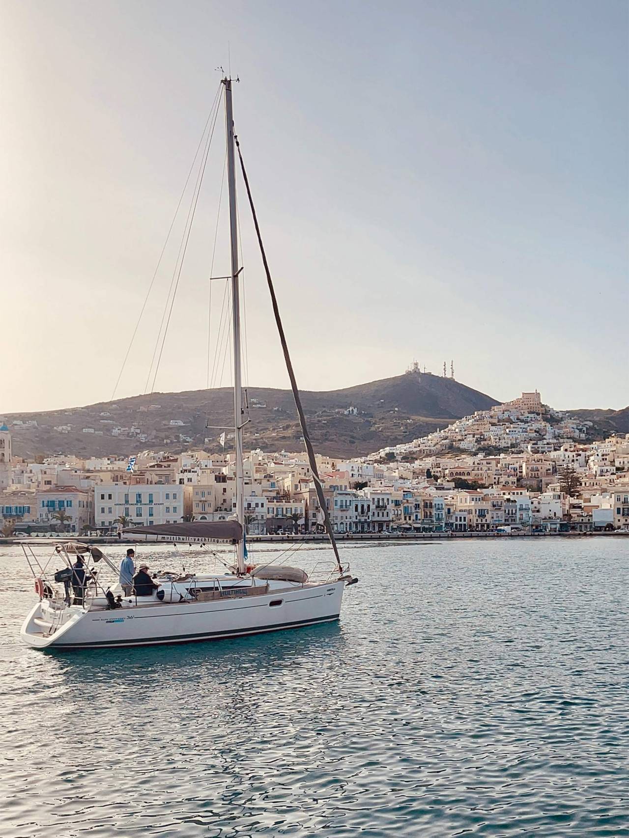 Sailing Yacht Naxos Island Landscape