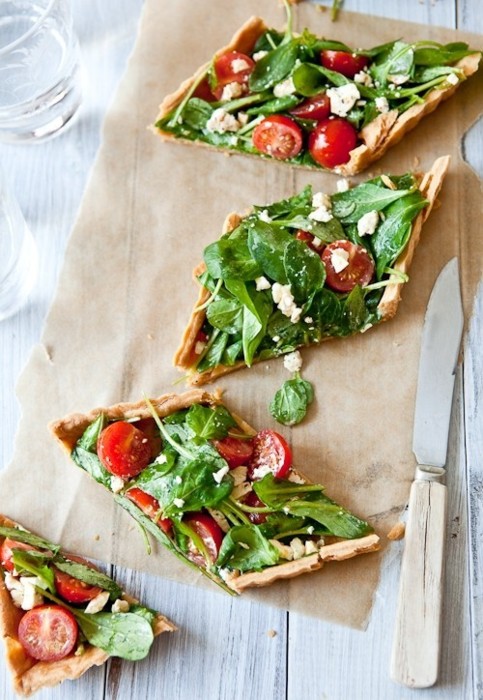 Homemade Veggie Flatbread Pizza Food Photography
