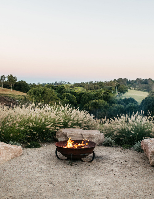 Sunset Landscape With Fire Pit