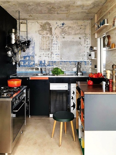 Rustic Industrial Kitchen Interior Details