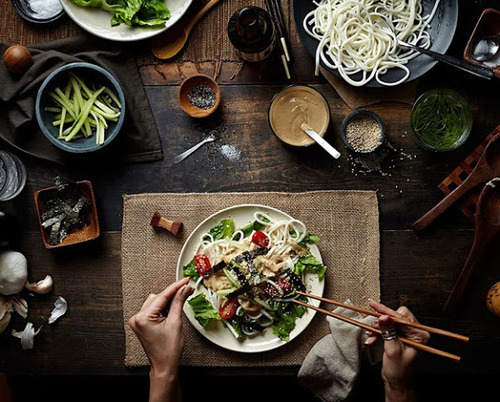 Home-cooked Asian Meal Still Life