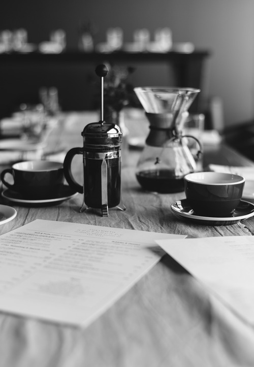 Black And White Coffee Ritual Still Life