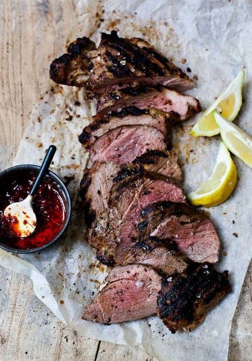 Grilled Steak With Chimichurri Sauce Food Photography
