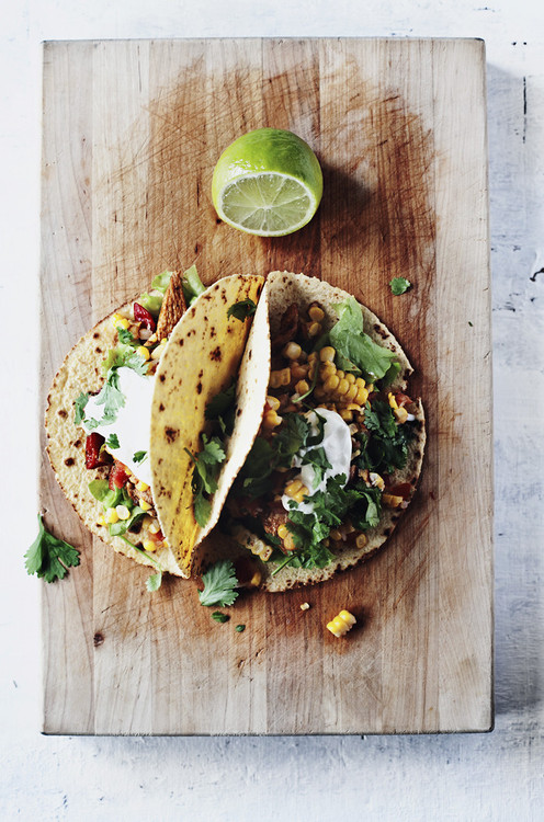 Homemade Vegetarian Taco Ingredients Still Life
