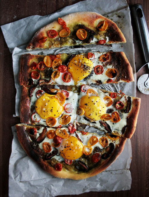 Rustic Breakfast Pizza Food Photography
