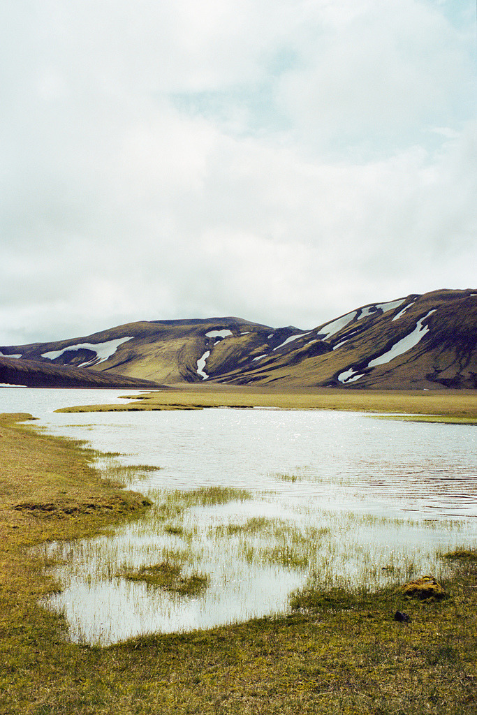 Snowy Mountain Lake Landscape Scenery