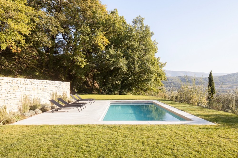 Outdoor Pool With Mountain Backdrop Landscape