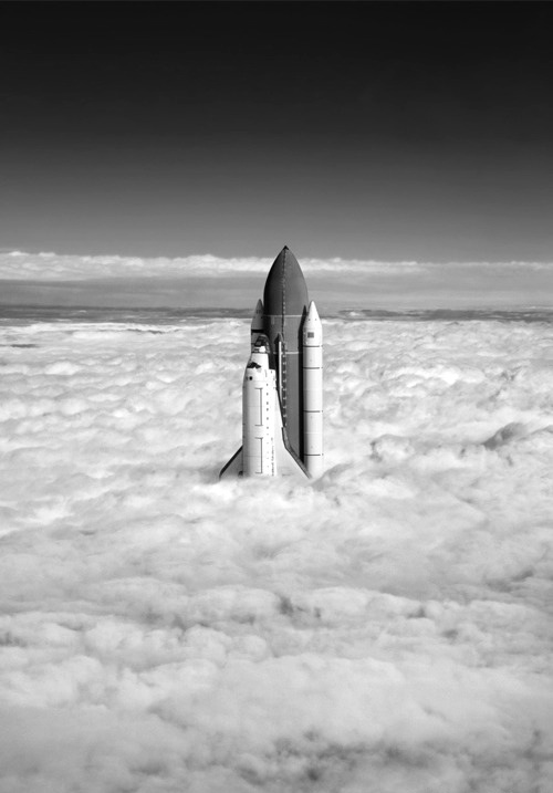 Rocket Launch Aerial Photography Above Clouds