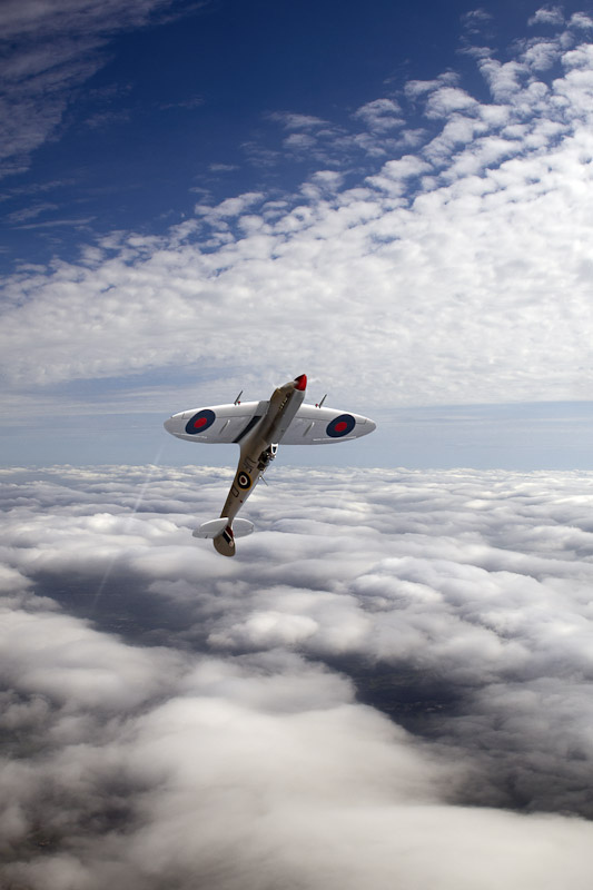 Vintage Warbird Aerial Photography Above Clouds