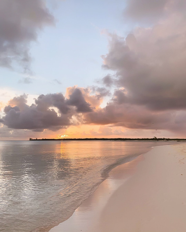 Sunset Beach Ocean Clouds Horizon Landscape