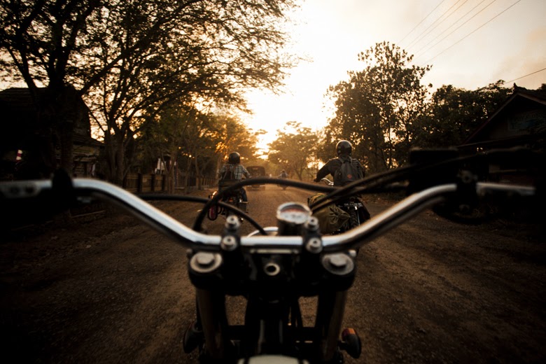 Golden Sunset On Cobblestone Street Landscape