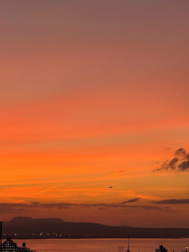Sunset Sky Clouds City Skyline