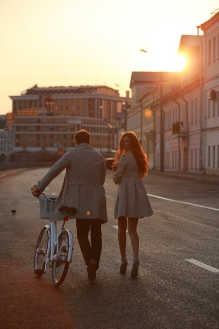 Cityscape Bicycle Sunset Street Scene
