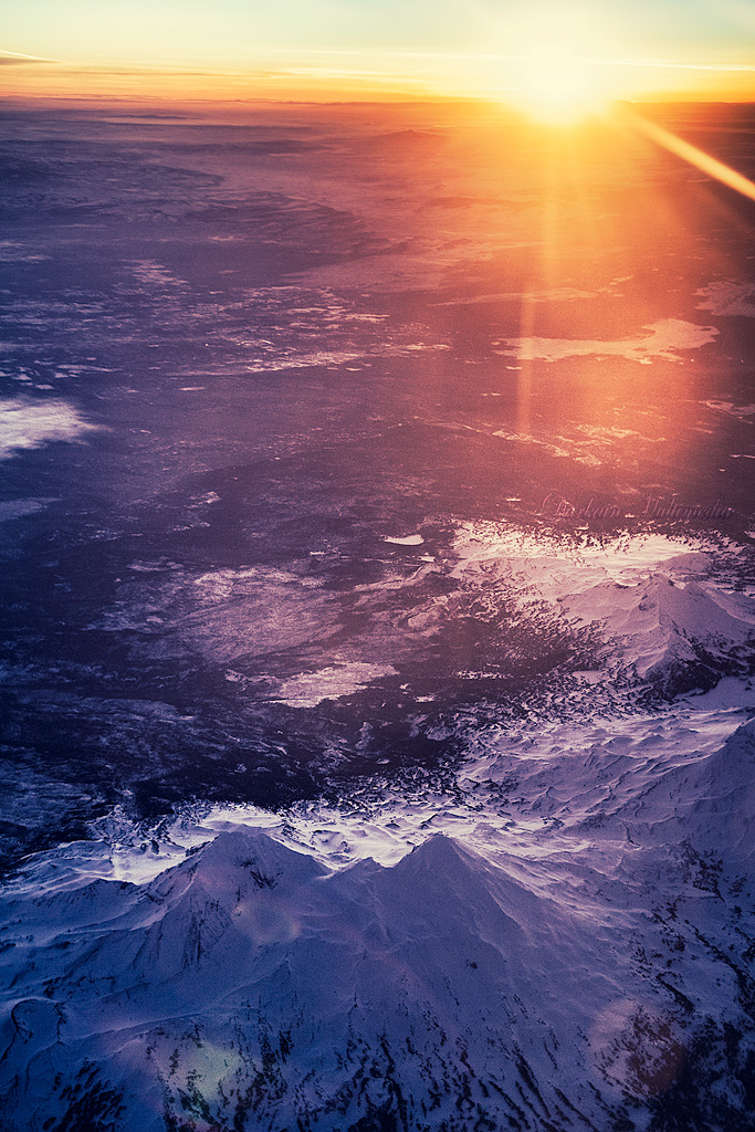 Snowy Mountain Peaks Landscape Drone