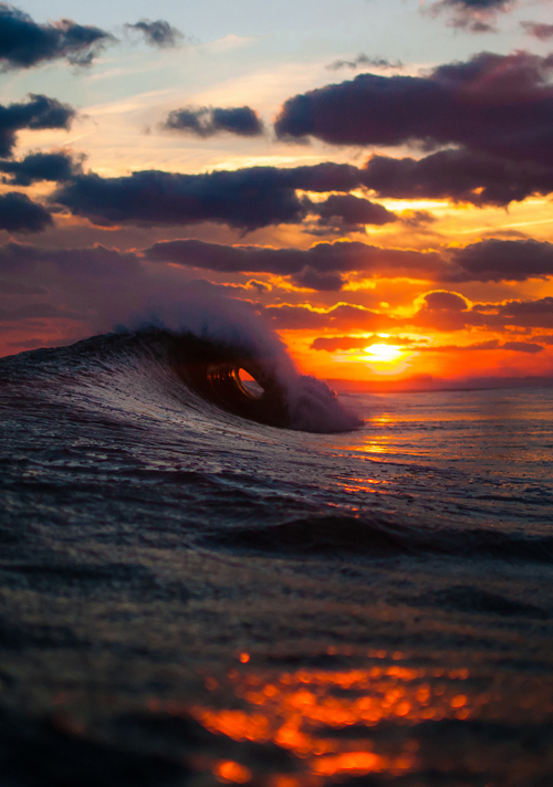 Sunset Seascape Ocean Wave Surfing Photography